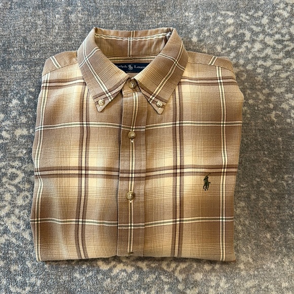 RALPH LAUREN 100 COTTON FLANEL MENS SO SOFT SHIRT SIZE L - Picture 2 of 9